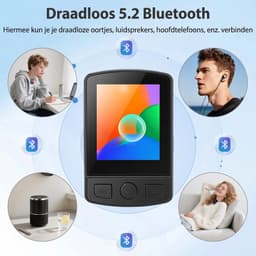 Bluetooth 5-2 MP3 Speler Met Clip - 1-8 Inch TFT Kleurenscherm - 32GB Geheugen Uitbreidbaar Tot 128GB - Met Ingebouwde Luidspreker En FM Radio - Sport Muziekspeler Met Koptelefoon - Voor Hardlopen Fitness Reizen En Dagelijks Gebruik — thumbnail 3