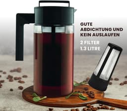Cold Brew Koffiemaker van Kunststof - 1 Liter BPA-vrij met Gratis Vervangingsfilter - Perfect voor Koffieliefhebbers — thumbnail 3