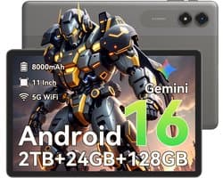 VekfulPC T50 Tablet - 24GB RAM - 128GB ROM - 11 inch - Android 16 - 8000mAh - WIFI Tablet - OTG - Grijs