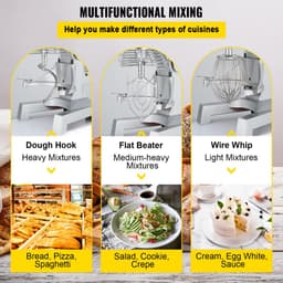 VEVOR Deegmixer Keukenmachine Standmixer CommerciëLe Kneedmachine 15 Qt 600W — thumbnail 5