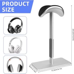 Koptelefoonstandaard met Slaapstand en Antislipbasis voor Gaming Headsets (Zilver) — thumbnail 3