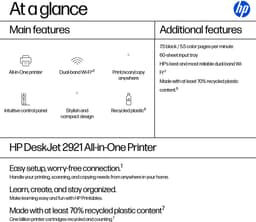 HP Deskjet 2921 - All-in-one Printer Thermal Print Kleur A4 Instant Ink Evening Fog — thumbnail 4