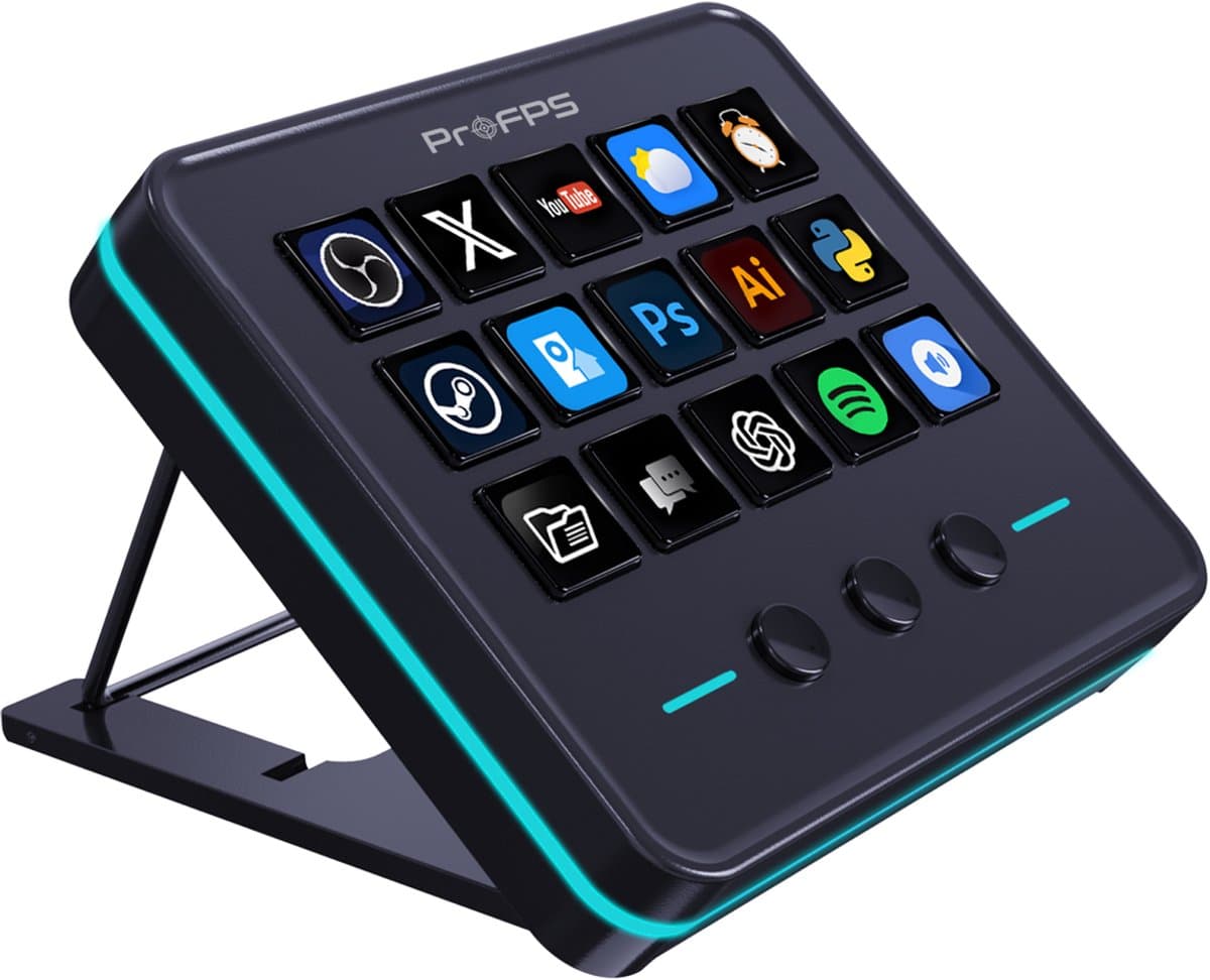 ProFPS Streaming Deck – 18 Macrotoetsen – RGB – Windows & MacOS — afbeelding 1