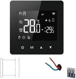 Zigbee Wifi Thermostaat | Touchscreen bediening | Opbouw montage | Open raam detectie | Tuya Smart Life app | CV aan uit systemen | Zwart — thumbnail 1