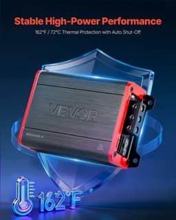 VEVOR 4-Kanaals Auto-Versterker, Klasse D Brugversterker, Max. 4 X 120 W Bij 4 Ohm / 4 X 200 W Bij 2 Ohm, Krachtige Versterker voor Suv's, Pick-Ups en Terreinwagens, Multi-Kanaals Audioversterker — thumbnail 5