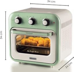 Ariete 4632/04 Vintage Airfryer & Oven - 16 liter - 1400 Watt - timer - draaispit - roterende mand - groen — thumbnail 4