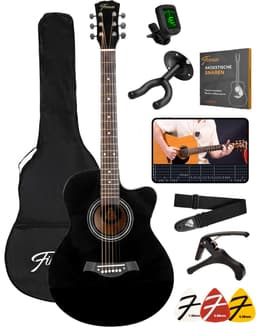 Finesse Akoestische Gitaar - met Videocursus - 4/4 40" - Western Gitaar - Gitaar Kind & Volwassenen - Zwart — thumbnail 1