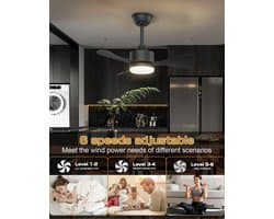 Plafondventilator met Verlichting - Ventilator voor Slaapkamer - Air Cooler met Afstandsbediening - Luchtcirculatie