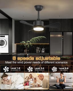 Plafondventilator met Verlichting - Ventilator voor Slaapkamer - Air Cooler met Afstandsbediening - Luchtcirculatie — thumbnail 1