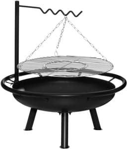 Mustang Easton Vuurschaal met BBQ Ø70 cm – Heavy Duty Fire Pit – RVS Grillrooster – Multigrill Systeem – 91,5 cm — thumbnail 1