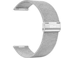 Kiraal - Premium Luxe RVS Horlogebandje - RVS - Milanees - 20mm - Zilver - Smartwatch bandje - Universeel