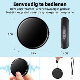 64GB Magnet Spraakrecorder met Rauschonderdrukking- Voice Recorder Digitaal - Mini, 1536Kbps Duidelijk Geluid voor Vergaderingen Interviews - Spy Recorder - Afluisteren & Opnemen — thumbnail 2