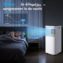 Glitzerlife - Mobiele Airco - Mobiele Airconditioner Aircooler - 7000 BTU Koelvermogen - Met Afvoerslang en Afstandsbediening - ABS Airconditioner voor Slaapkamer en Woonkamer - Wit — thumbnail 4