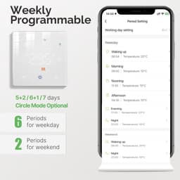Draadloze thermostaat met touchscreen voor gasboiler - Smart verwarming met wekelijkse programmering — thumbnail 4