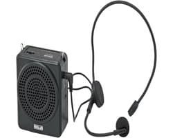 Draagbare Oplaadbare Mini Speaker met Nekband Microfoon Zwart