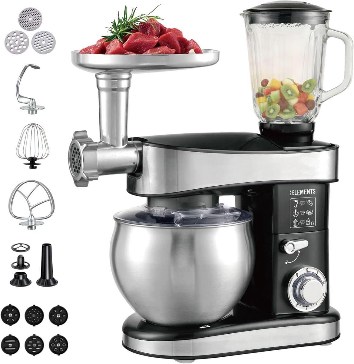 Krachtige 3-in-1 Keukenmachine met 2000W, Kneedmachine, Vleesmolen en Mixer — afbeelding 1