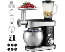 Krachtige 3-in-1 Keukenmachine met 2000W, Kneedmachine, Vleesmolen en Mixer