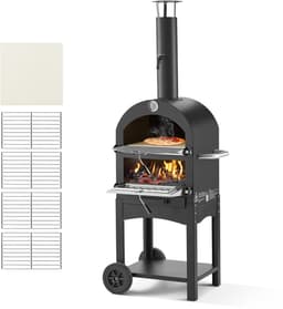 VEVOR Pizzaoven 12 Inch Pelletoven, 2-Laags Houtgestookte Pizzaoven, Houtgestookte Buitenoven met 2 Afneembare Wielen, Pizzamaker met Een Maximale Temperatuur van 540 °C voor Grillen — thumbnail 1