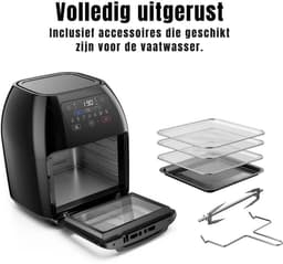 MIRA® Heteluchtoven - Oven - Airfryer Oven - Zwart - 31cm x 31cm x 38cm — thumbnail 2