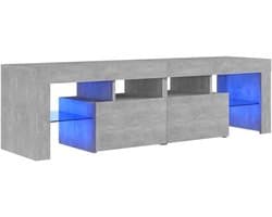 Tv-meubel met LED-verlichting 140 cm breed in betongrijs