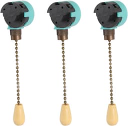 3 Stuks Trekschakelaar Plafondventilator - 3 Snelheden Lichtschakelaar 4 Draads voor Lamp en Ventilator (Brons) — thumbnail 4