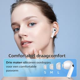 AUDEX Draadloze Bluetooth Oordopjes 5.4 – In-Ear Earbuds met Noise Cancelling – HD Microfoon – 30 Uur Speeltijd – Touch Control – USB-C Oplaadcase – Wit — thumbnail 4