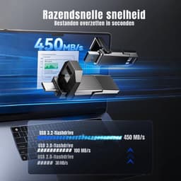 SCH® SSD Externe Harde Schijven - SSD Externe Harde Schijf - Zwart - ‎13cm x 9cm x 2cm — thumbnail 5