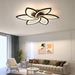 Moderne Zwarte Plafondlamp LED 50W - Dimbaar 3000K-6000K & RGB Kleuren - 3000lm - Inclusief Afstandsbediening — thumbnail 4