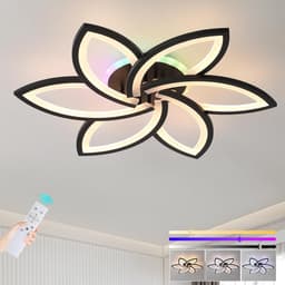 Moderne Zwarte Plafondlamp LED 50W - Dimbaar 3000K-6000K & RGB Kleuren - 3000lm - Inclusief Afstandsbediening — thumbnail 2