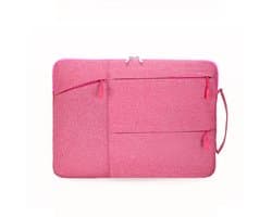 Laptophoes - Geschikt voor 13 / 14 / 15.6 inch - Laptophoes met ritssluiting - Laptop Sleeve - waterdicht Oxford-doek - Kras- en slijtvast, gemakkelijk mee te nemen - 14 inch - Roze