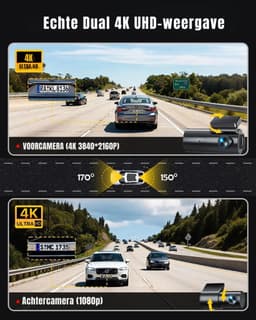 Aura® Dashcam Voor en Achter - Dashcam - Dashcam Voor Auto - Zwart- 5cm x 10cm x 4cm — thumbnail 5