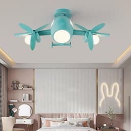 Moderne Dimbaar LED Plafondlamp Kinderkamer Vliegtuig 48W - Wit/Warm/Koud Licht - Ø60cm of Ø70cm — thumbnail 2