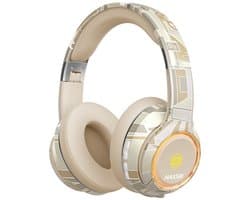 NAXSIR Over-Ear Bluetooth-hoofdtelefoon met RGB-verlichting, kaartlezer, ruisonderdrukking, Bluetooth 5.3, draadloze hoofdtelefoon