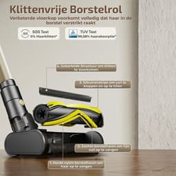 Steelstofzuiger Draadloos - Kruimeldief - Stofzuiger 50kPa zuigkracht - Zonder zak op accu - CleanDetect — thumbnail 4