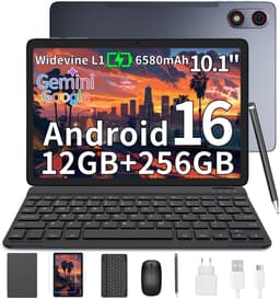HOTWAV Pad 13 Pro - Tablet met toetsenbord + muis + stylus - Android-tablet - 10,1 inch - 120 Hz verversingssnelheid - 12+256 GB RAM/ROM - 6580 mAh-batterij - 13 MP-camera - 4G dual-sim - gezichtsherkenning - Grijs — thumbnail 1