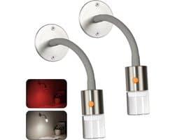Dimbaar 12V LED Leeslamp Zwanenhals met Rood Licht voor Camper, Boot en Caravan