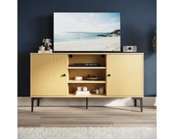 Moderne TV Kast met 2 Deuren en Open Vakken - Lowboard voor Televisies tot 60 Inch