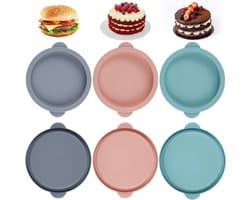 Luchtfriteuse Eivorm Siliconen Taartvormen - Airfryer Accessoires voor Gepocheerde Eieren - Muffinpannen voor Bakken - Broodjes Ei, Cupcakes, Pannenkoeken - Set van 6 stuks