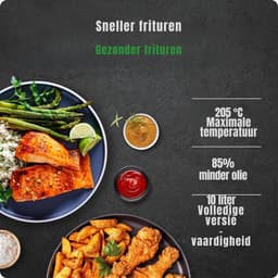 Aurixi® Airfryer xl - Airfryer xxl - Heteluchtfriteuse -10 Liter - XL familiemaat - Zwart- 31cm x 31cm x 38cm ‎ — thumbnail 7