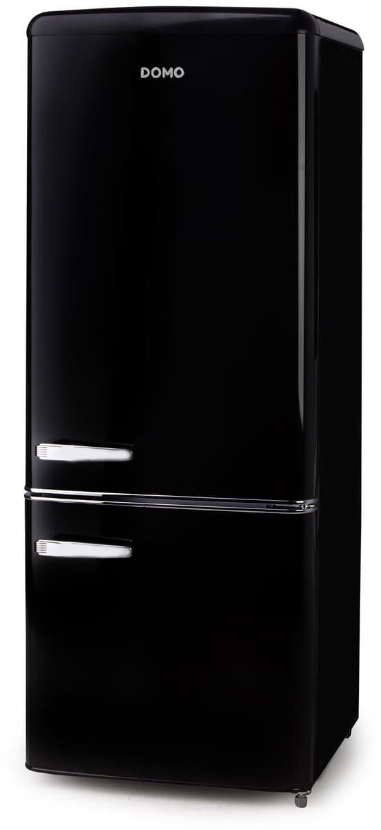 DOMO DO91706R Retro Koel-Vriescombinatie - Energieklasse D - 191 L - Zwart — afbeelding 1