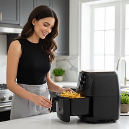 AG5100 Airfryer XXL Premium Zwart – 5,5L Hete Luchtfriteuse – Digitaal Display – 8 Programma’s – Anti-aanbak – Vaatwasserbestendig – Extreem Stil – Gezond Koken Zonder Olie – Inclusief Receptenboek — thumbnail 8