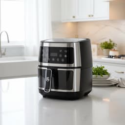 AG5300 Airfryer XXL Premium Zilver – 5.5L Hete Luchtfriteuse – Digitaal Display – 8 Programma’s – Anti-aanbak – Vaatwasserbestendig – Extreem Stil – Gezond Koken Zonder Olie – Inclusief Receptenboek — thumbnail 3