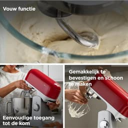 Aurixi® Mixer met Mengkom - Keukenmachine - Kneedmachine- Rood- 39cm x 24cm x 36cm — thumbnail 3