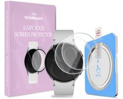 xoxo Wildhearts screenprotector geschikt voor Samsung Galaxy Watch 6 - 44mm - Gehard glas - Beschermglas - Duopack - Glasplaatje - Eenvoudig te installeren met one-click tool - 2 stuks