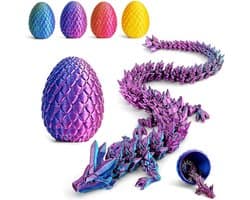 Flexibele 3D Geprinte Draak in Ei met Beweegbare Scharnieren Decoratie en Stressvermindering