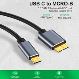 Externe Schijf Kabel - Data Kabel - Snelle Data Overdracht - Dubbel Afgeschermde Kern - 5Gbps USB 3.0 — thumbnail 3
