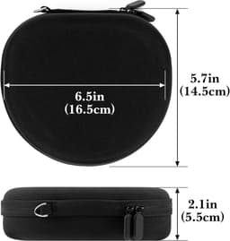 Hoofdtelefoon Hoesje - Draagbare Case - Beschermende Opslag - Harde Schaal Nylon - 16.5 x 14.5 x 5.5 cm - Zwart — thumbnail 3