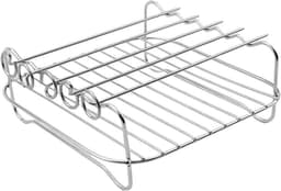 Accessoireset voor De Airfryer - met Opvouwbare Siliconen Bakplaat + Stoomrek van 304 Roestvrij Staal - 8 Stuks - Accessoires voor Airfryers - Ovenaccessoires — thumbnail 3