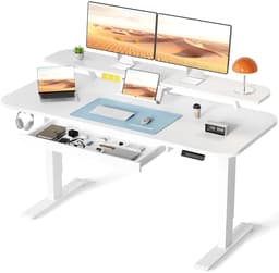 NordHaus Staand Bureau Elektrisch Verstelbaar - Zit-Sta Bureau met 3 Geheugenstanden - Lade en 120x60 cm Werkblad — thumbnail 1