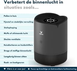 Vibrix PureFlow30 Pro Luchtreiniger / Air Purifier – EPA 14 + koolstoffilter – 180 m³/u – Voor kamers tot 30 m² – Ionisator – App-bediening – Zeer stil met slaapstand – Luchtkwaliteitindicator — thumbnail 4